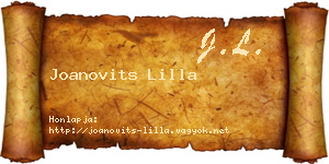 Joanovits Lilla névjegykártya
